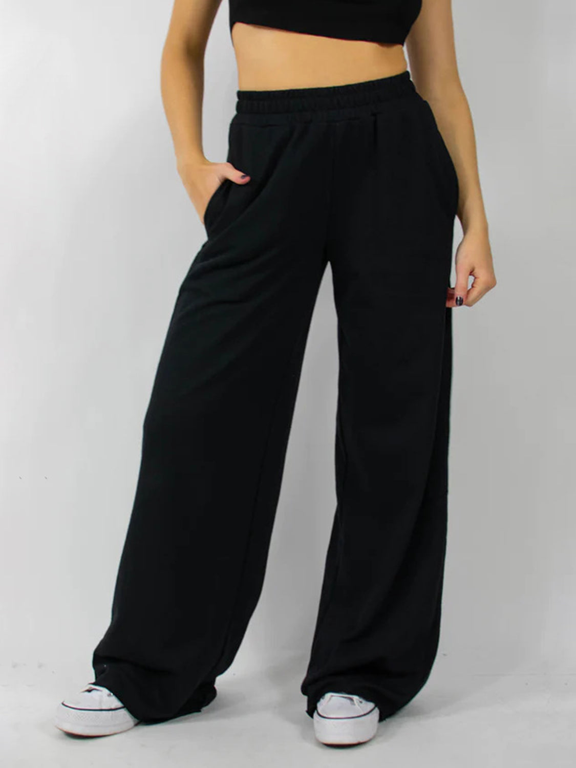 LIZAKOSHT  -  Elastic Waist Wide Leg Pants