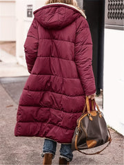 LIZAKOSHT  -  Plus Size Zip Up Sherpa Hooded Coat