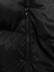 LIZAKOSHT  -  Drawstring Zip Up Hooded Longline Vest Coat