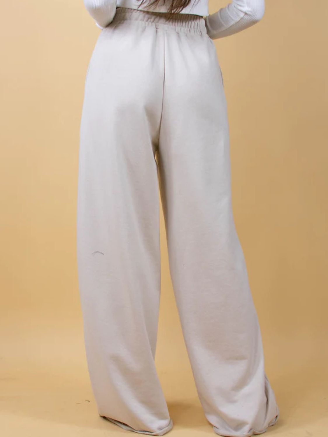 LIZAKOSHT  -  Elastic Waist Wide Leg Pants