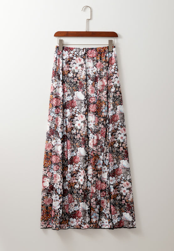 LIZAKOSHT  -  Floral Elastic Waist Maxi Skirt