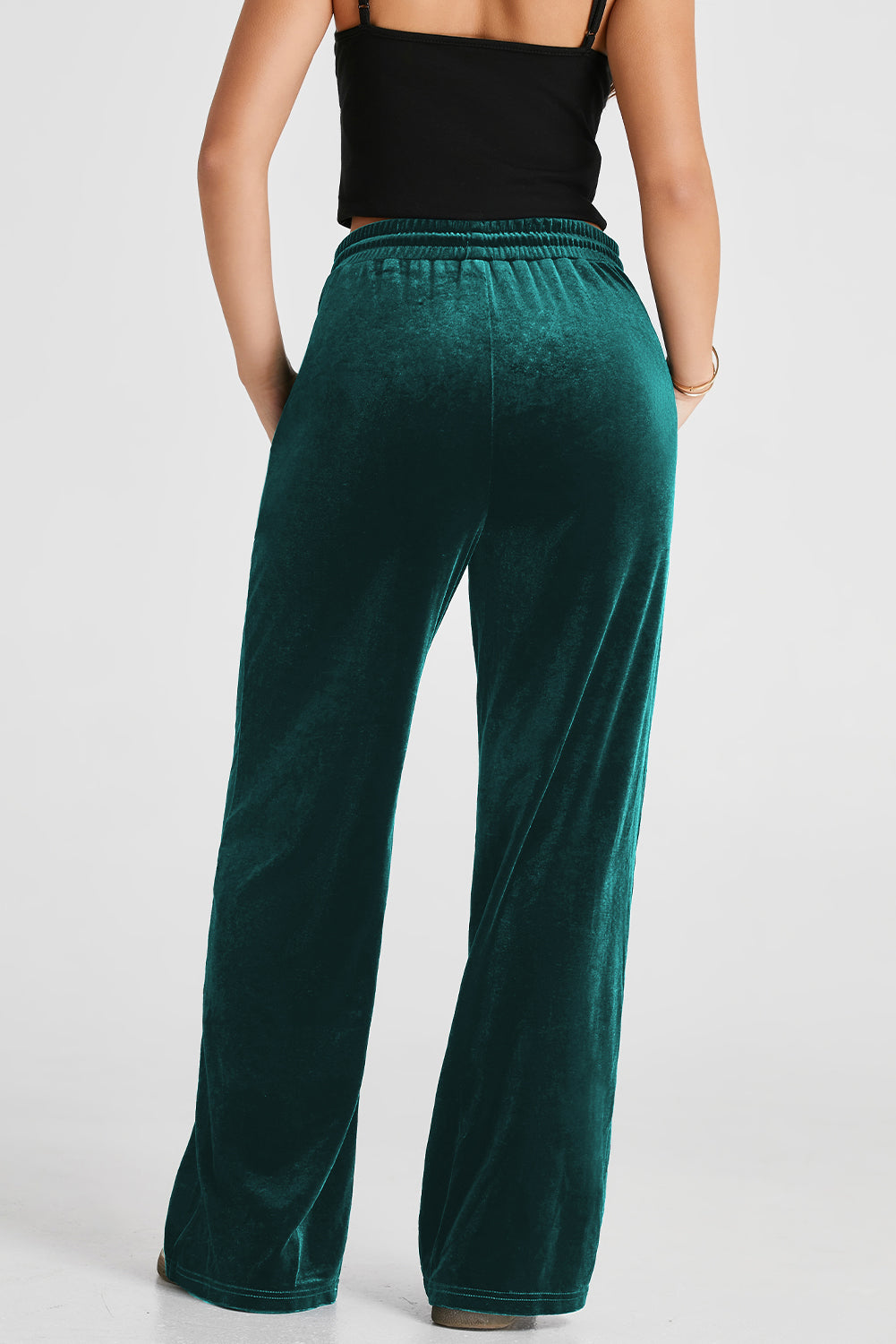 LIZAKOSHT  -  Drawstring Wide Leg Active Pants