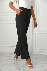 LIZAKOSHT  -  High Waist Straight Leg Pants