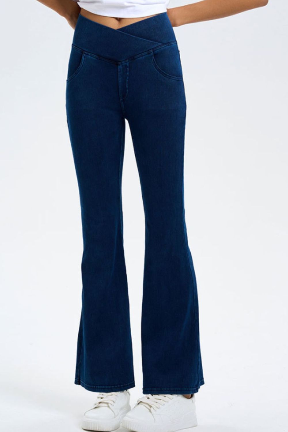 LIZAKOSHT  -  Basic Bae Pocketed Highly Stretchy Bootcut Jeans