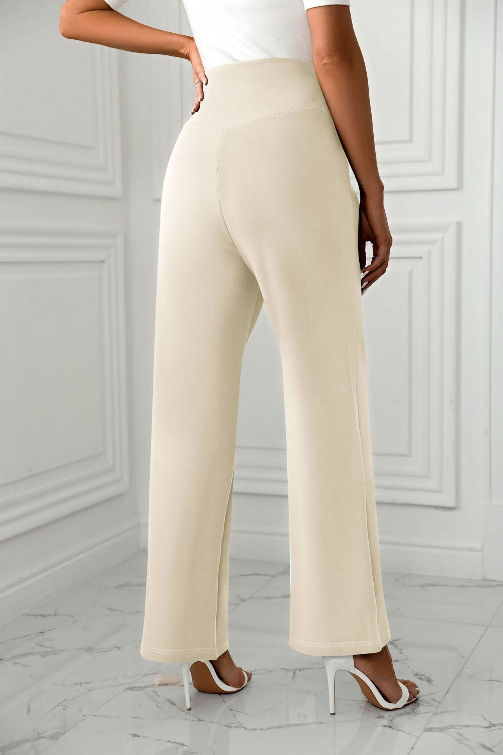 LIZAKOSHT  -  High Waist Straight Leg Pants