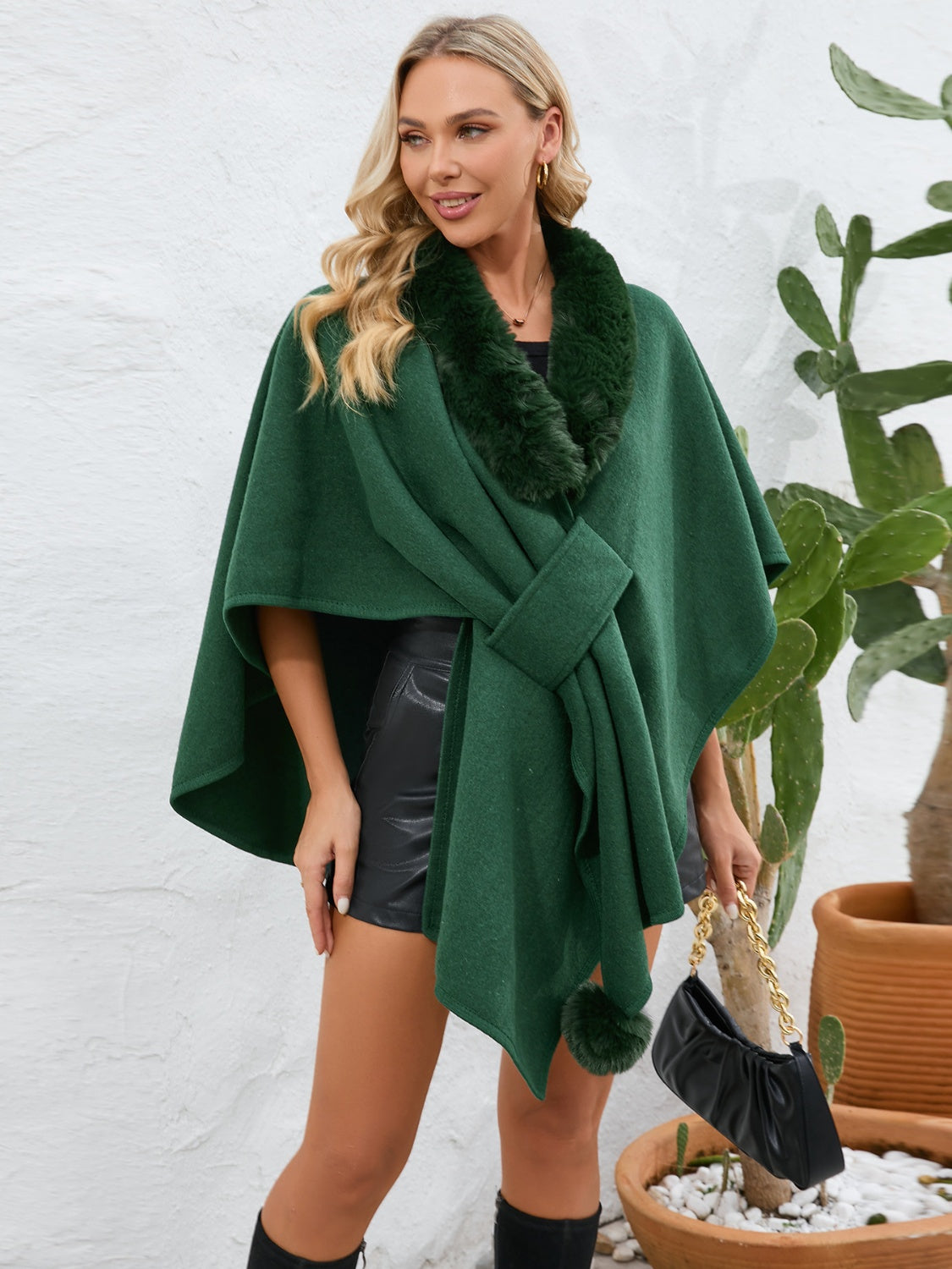 LIZAKOSHT  -  Trim Open Front Poncho