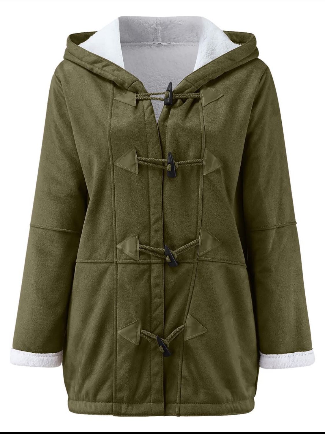 LIZAKOSHT  -  Full Size Pocketed Long Sleeve Hooded Toggle Jacket