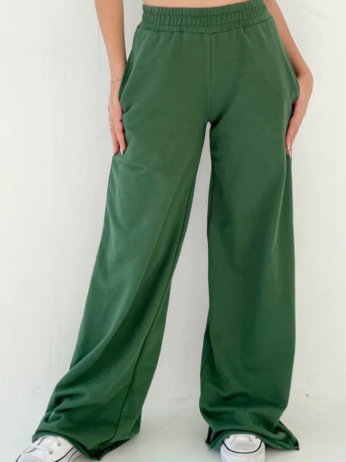 LIZAKOSHT  -  Elastic Waist Wide Leg Pants