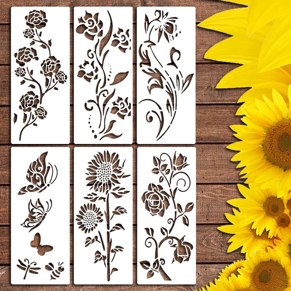 🌻Flower Stencil for Garden Fence Large Flower Stencils for Wall 14” Peony Templates for Painting on Wood Furniture