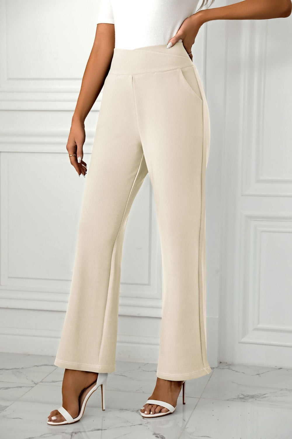 LIZAKOSHT  -  High Waist Straight Leg Pants