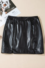 LIZAKOSHT  -  PU Leather Mini Skirt