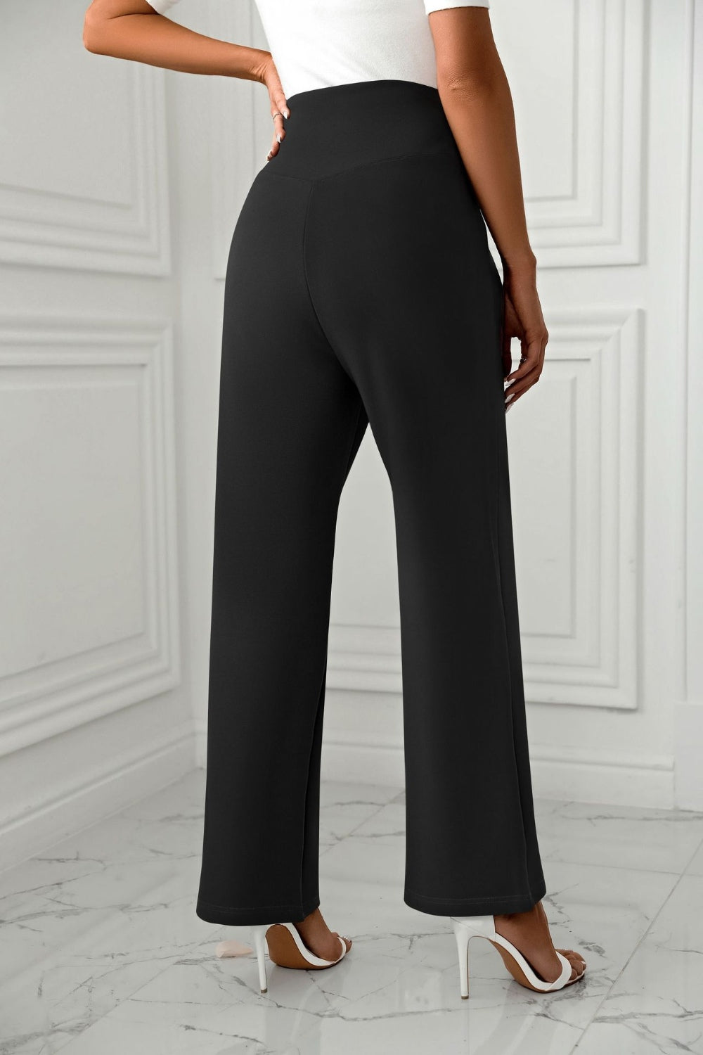 LIZAKOSHT  -  High Waist Straight Leg Pants