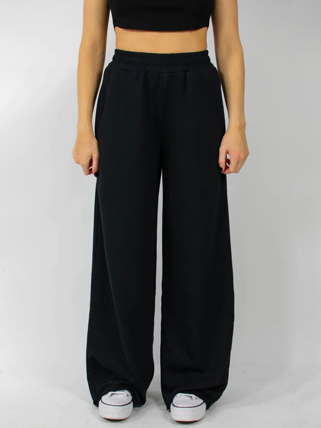 LIZAKOSHT  -  Elastic Waist Wide Leg Pants