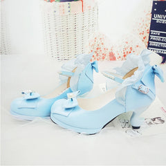 LIZAKOSHT  -  Lolita Shoes Cosplay Kawaii Anime Sweet Loli Women Tea Party High Heel Princess Bow Mary Jane Loli Shoes