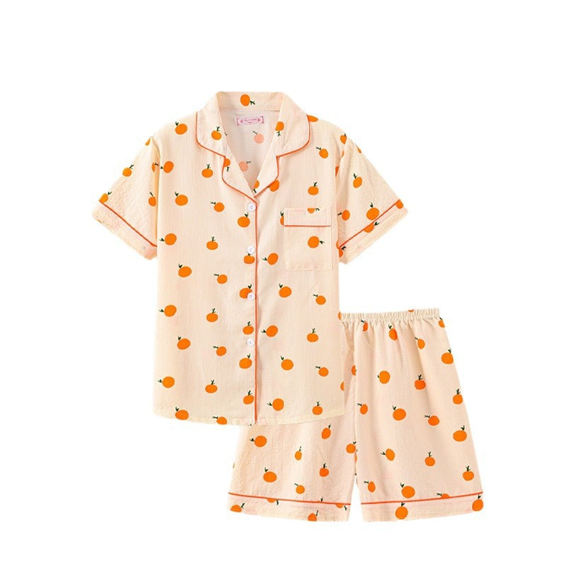 LIZAKOSHT  -  Women's All Over Print Elastic Waist Pyjama Set, Button Front Top & Bow Decor Shorts, Summer Sleepwear, Pajama Sets Women, Nightwear Set for Women