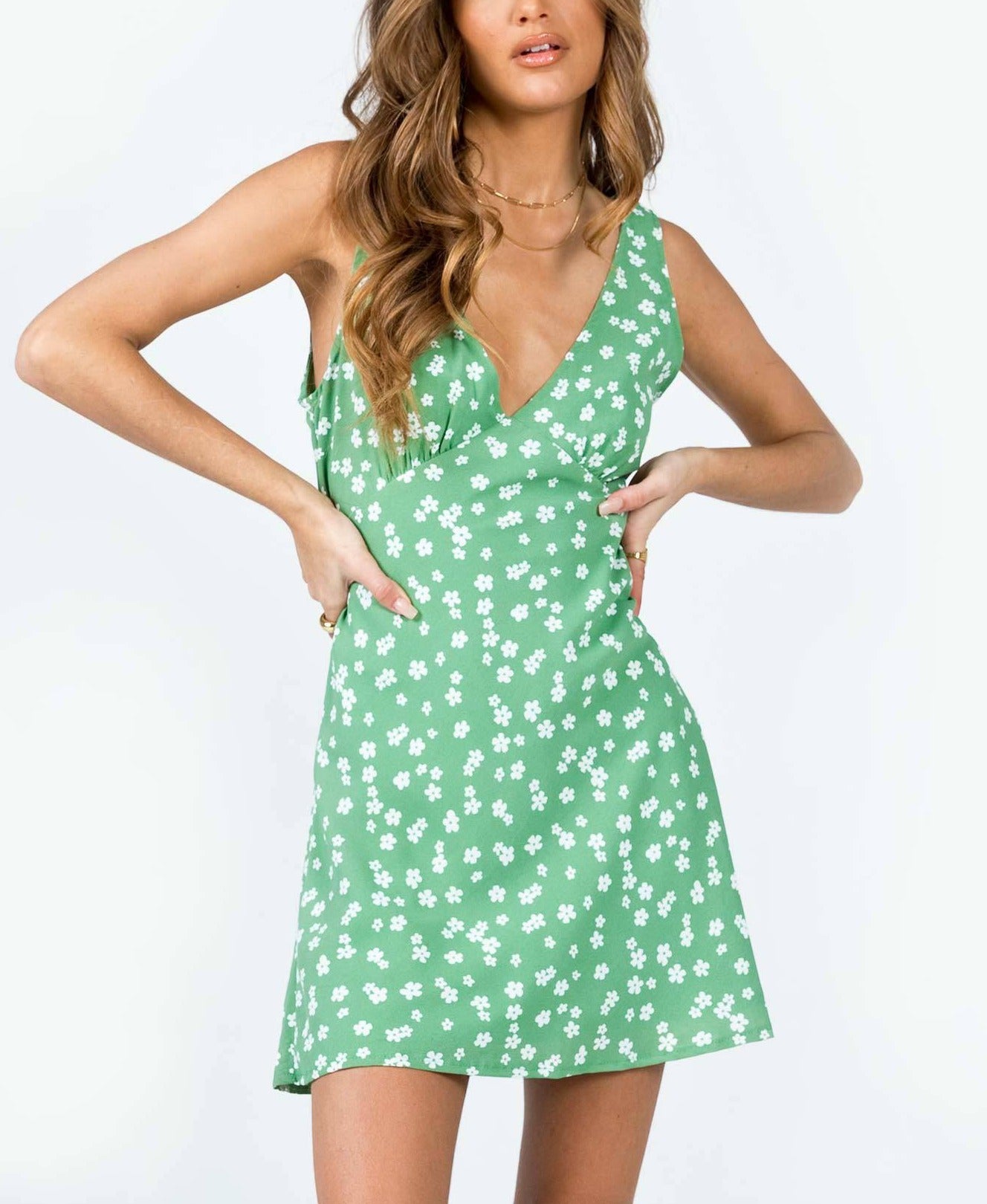 LIZAKOSHT  -  Women's Polka Dot Print Tie Back Tank Dress, Cute Sleeveless Deep V Neck Short Dress for Summer, Ladies Clothes for Beach Holiday