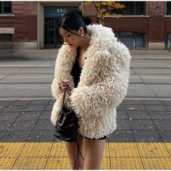 fall outfits 2024 Women's Thick Lamb Fur Black Coat Women's Winter 2024 New Fur Fur