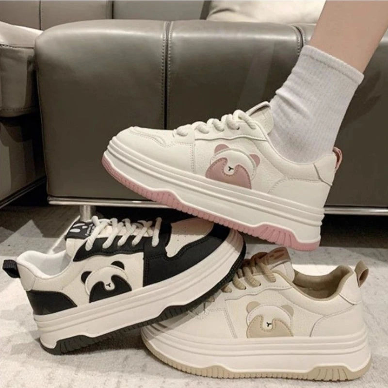 LIZAKOSHT  -  Kawaii Bear Womens Sports Shoes Fashion Autumn Korean Style Platform Shoes Casual Versatile Design Platform Sneakers