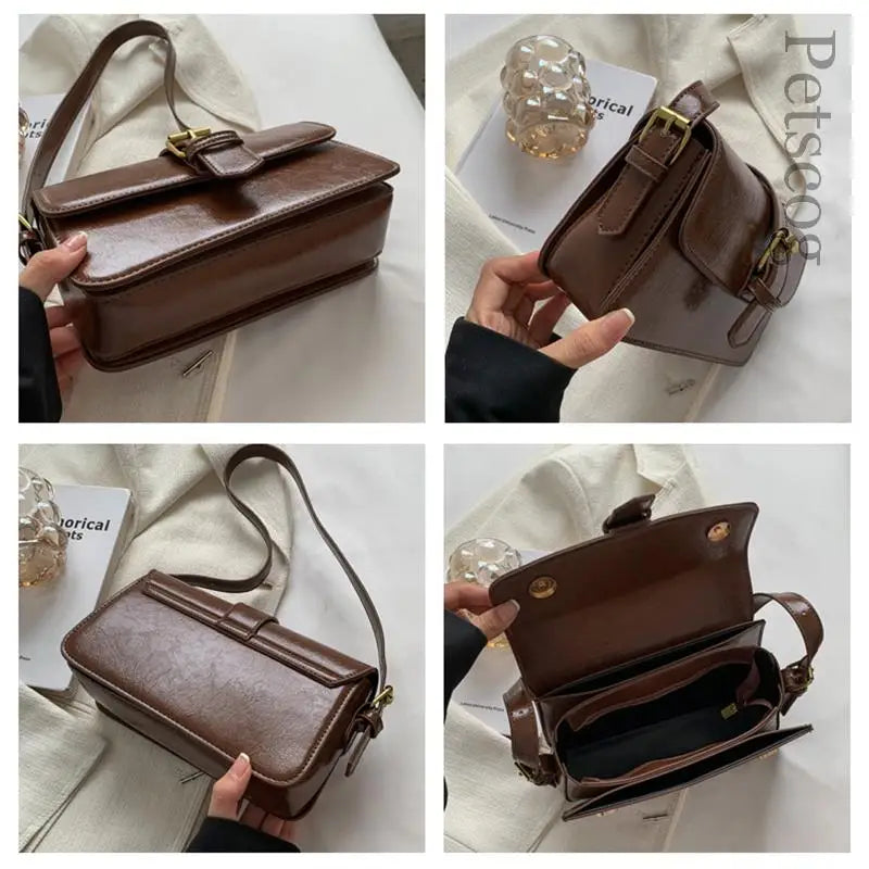 LIZAKOSHT  -  Retro Small Bag New Trendy Fashion Shoulder Underarm Bag Female Bag Autumn And Winter Vintage Messenger Small Square Bags