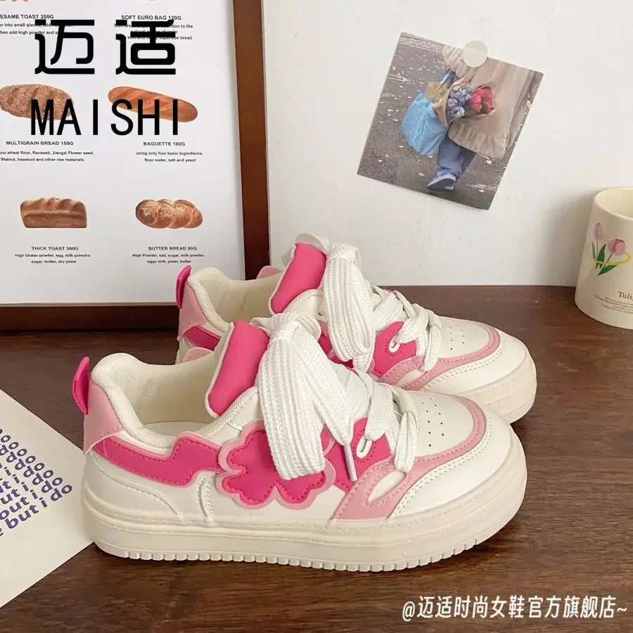 LIZAKOSHT  -  Pink Sneakers Women Kawaii Shoes Platform Vulcanize Cute Skateboard Tennis Female Spring Summer 2024 Vintage Casual Footwear