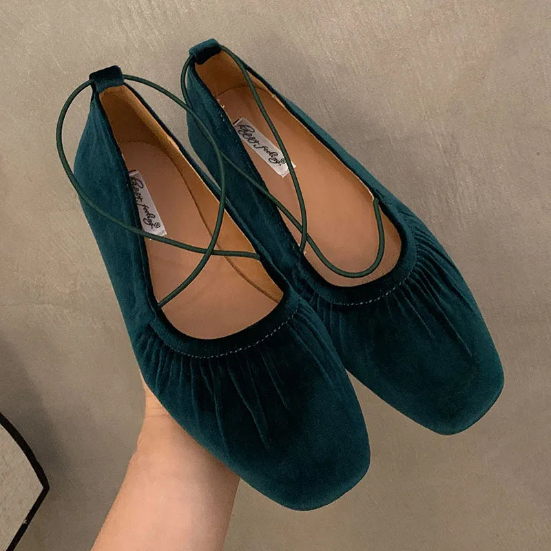 LIZAKOSHT  -  Red Green Women Flats Brand New Low Heel Ballet Round Toe Shallow Shoe Slip On Loafer Round Toe Ballet Flat Shoes zapatos