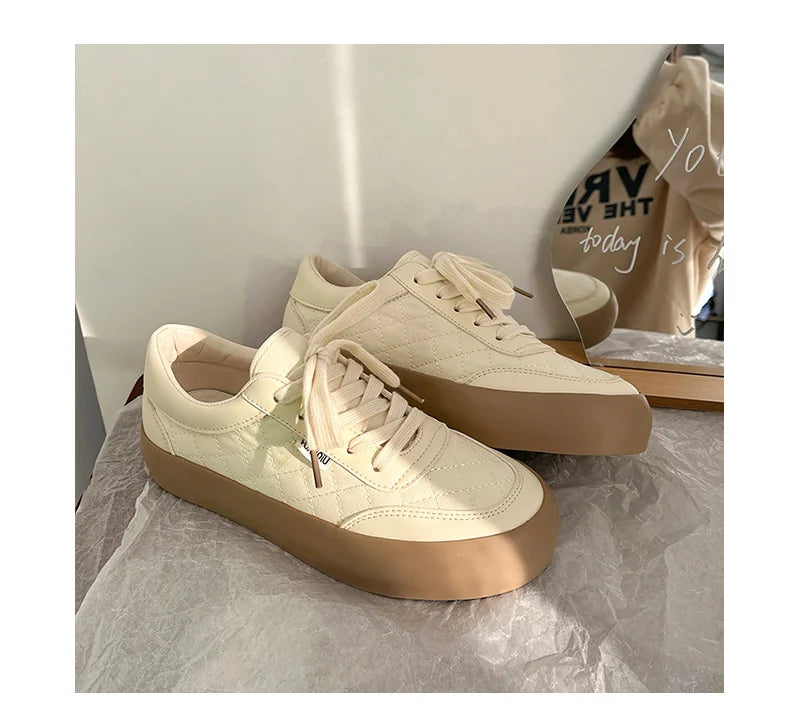 LIZAKOSHT Maggie's Walker Women Fashion Canvas Casual Shoes Platform Lace-up Casual Spring Shoes Size 35~40