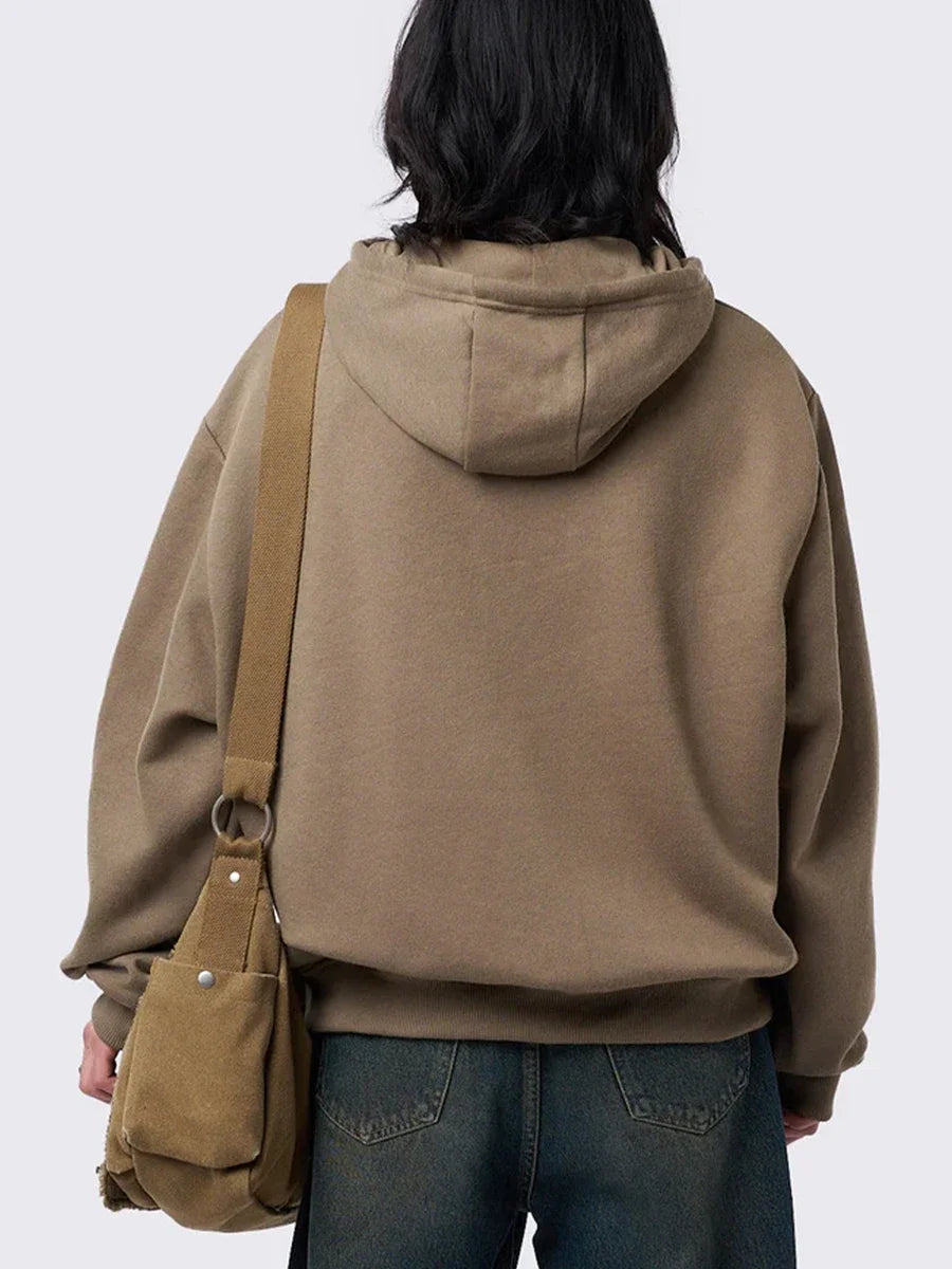 LIZAKOSHT  -  Women Zipper Hoodie Long Sleeve Star Print Contrast Color Sweatshirt Jacket Outwear Streetwear