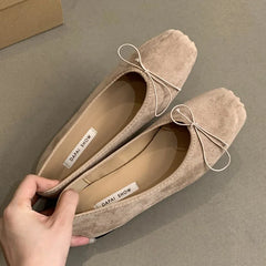 LIZAKOSHT  -  Women Cute Ballerina Flats Lady Slipony Butterfly Knot Vintage Kawaii Mocasines Loafers Girl Soft Sliver Lolita Ballerinas Mujer