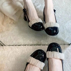 LIZAKOSHT Fairy style, gentle and visually appealing, Mary Jane shoes, spring new niche design, thick heels, fashionable high heels