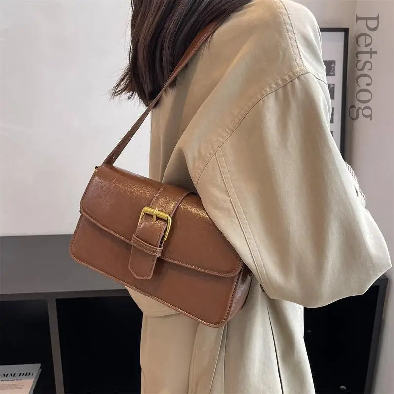 LIZAKOSHT  -  Retro Small Bag New Trendy Fashion Shoulder Underarm Bag Female Bag Autumn And Winter Vintage Messenger Small Square Bags