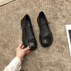LIZAKOSHT -  Ladies Summer Footwear Cute Japanese Style Lolita Shoes for Women 2024 with Bow Round Toe Kawaii Gothic Black Low Heel Elegant E