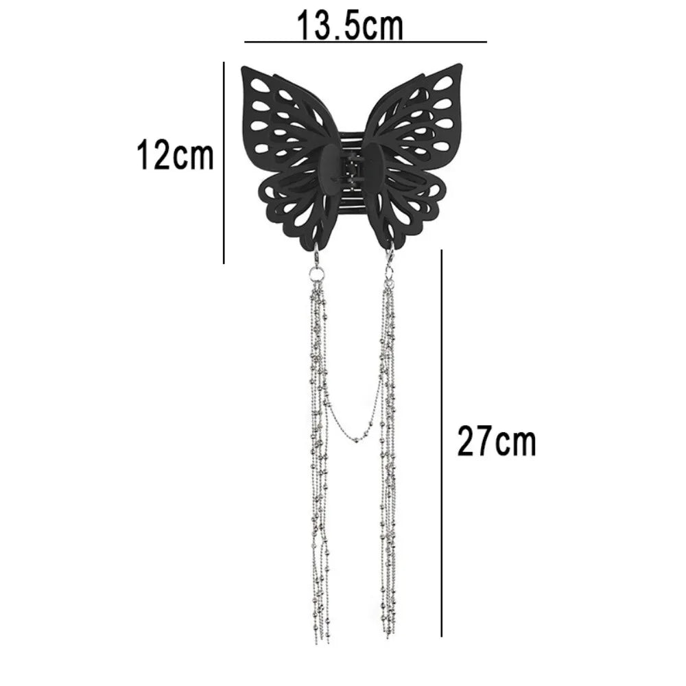 Tassel butterfly hair clip