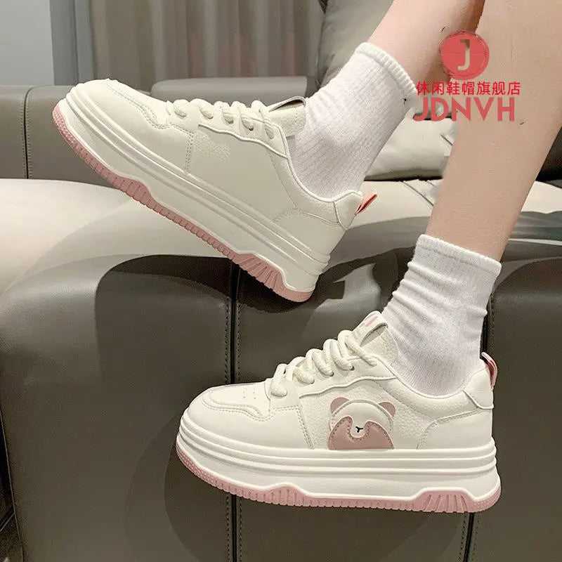 LIZAKOSHT  -  Kawaii Bear Womens Sports Shoes Fashion Autumn Korean Style Platform Shoes Casual Versatile Design Platform Sneakers