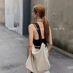 LIZAKOSHT  -  Korean Niche Style Canvas Bag Causal Large Capacity Women's Single Shoulder Crossbody Bags