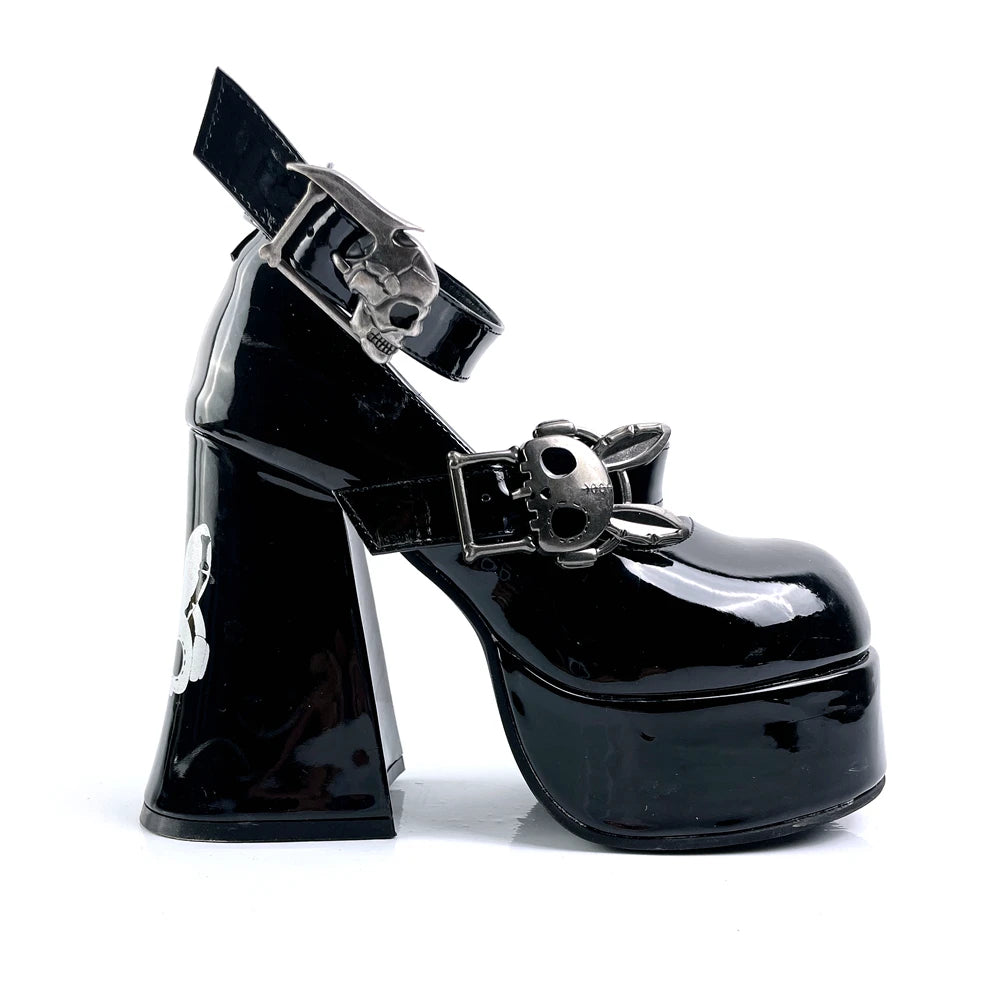 LIZAKOSHT  -  Original Rabbit Widow Waterproof Platform Coarse Single Shoes Punk Sweet Cool Original Personalized Gothic Y2k  High Heels