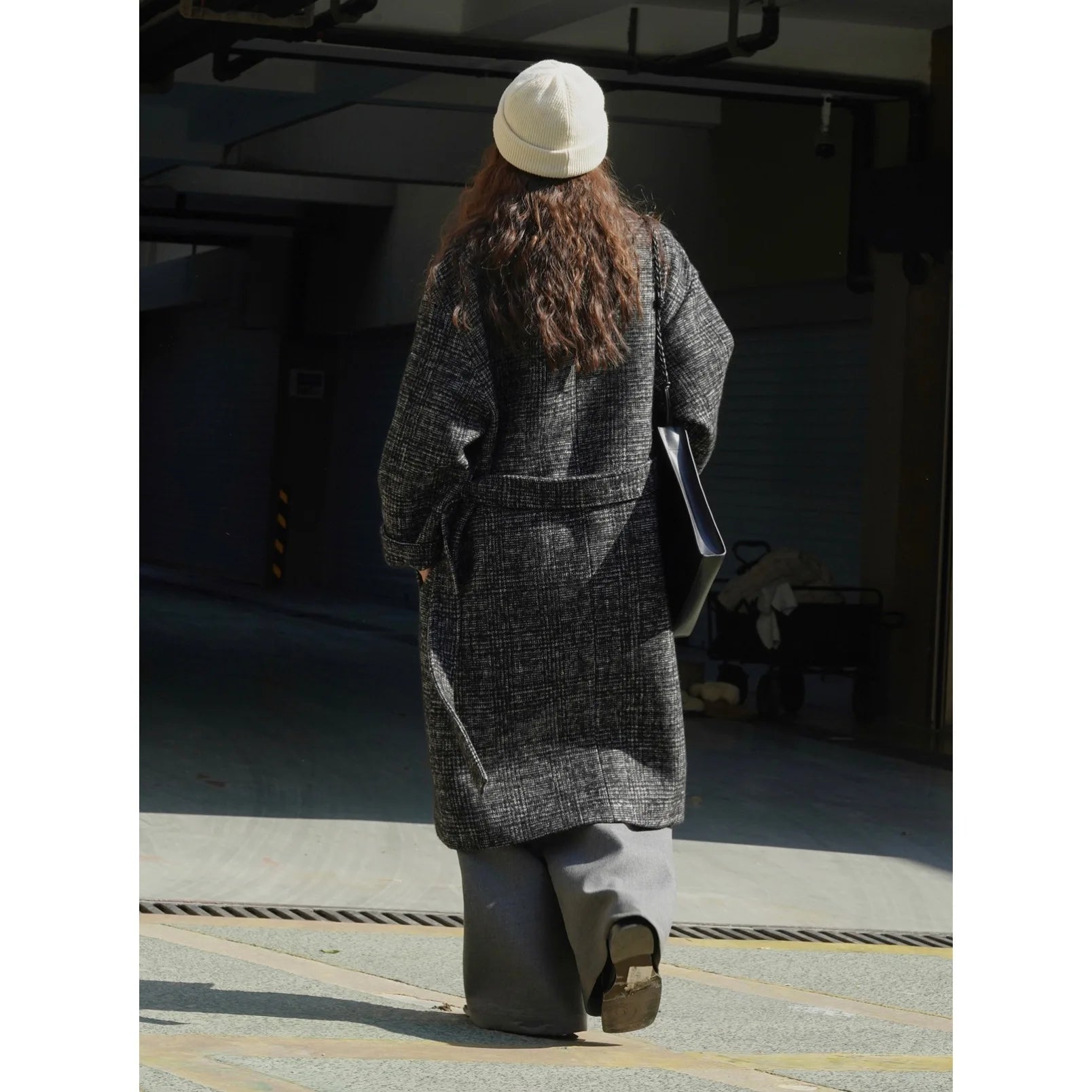 LIZAKOSHT  -  Autumn and Winter New Korean Version Retro Chinese Bullhorn Button Woolen Coat Loose and Slim Thick Coat for Women