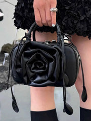 LIZAKOSHT  -  Korean Niche Design Rose Flower Handbag New Korean Style Single Shoulder Crossbody Small Square Bag