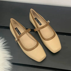 LIZAKOSHT Autumn New Brand Women Flat Shoes Fashion Square Toe Ladies Mary Jane Shoes Silk Soft Summer Casual Dress Ballet Slingba