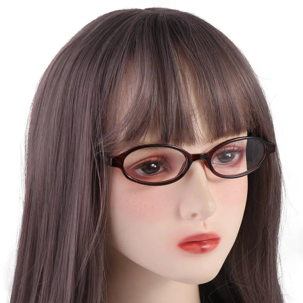 LIZAKOSHT  -  Oval Small Oval Frame Glasses Shiny PC Round Frame Flat Spectacle Glasses Korean Style Y2k Optical Myopia Glasses Daily