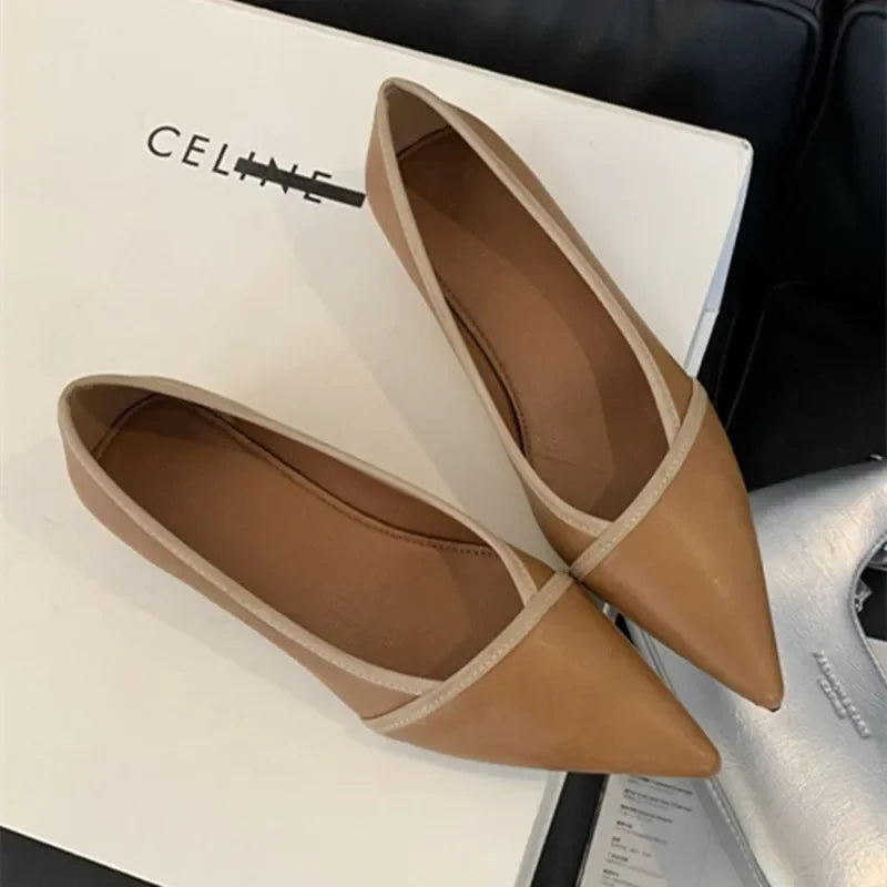 LIZAKOSHT  -  Luxury Designer Elegant Pointed Toe Women Pumps Autumn Comfort Soft Leather Wedge Shoes Women Shoes Office Flats Loafers