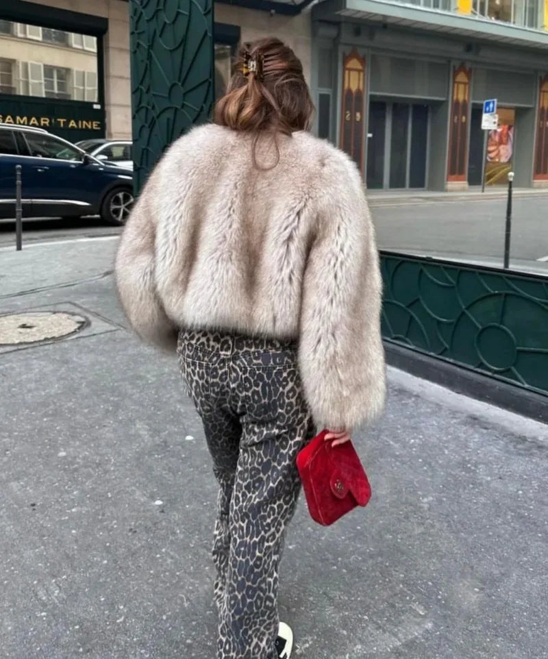 LIZAKOSHT  -  Leopard Chic Loose High Waist Straight Leg Jeans Women Clothing Y2k Fashion High Street Wide Leg Pants Retro Hot Girl Trousers