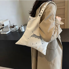 LIZAKOSHT  -  Y2k Aesthetic Punk Gothic Shoulder Underarm Bag Korean Women Fashion Trendy Handbags Streetwear Casual Luxury Design Tote Bags