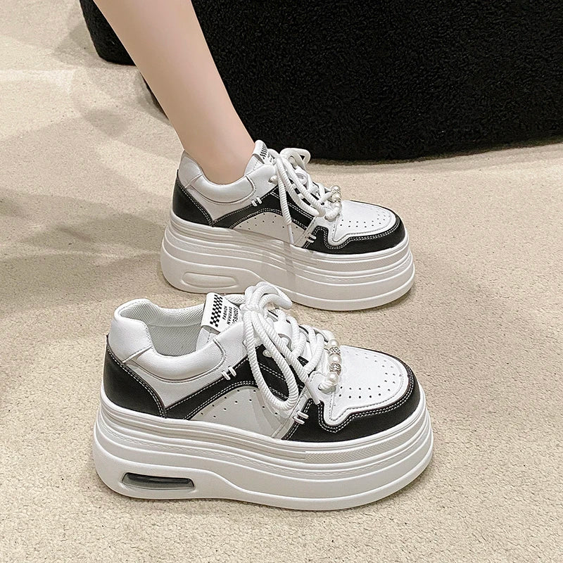 LIZAKOSHT  -  Sports Shoes Lady Clogs Platform Casual Female Sneakers Crystal Autumn Basket Creepers New Small Rhinestone Fall Leisure