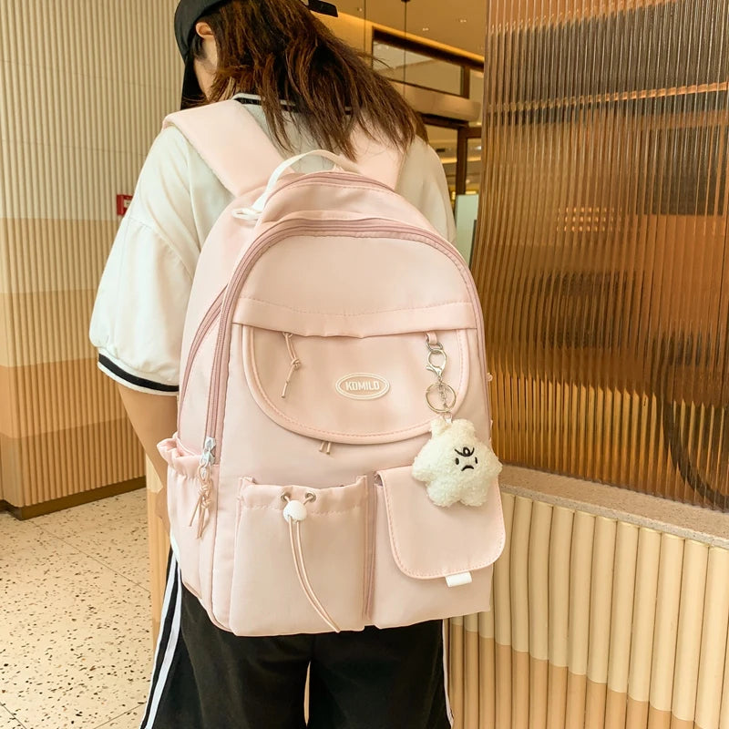 LIZAKOSHT  -  New Trendy Women Kawaii College Backpack Girl Cute Travel School Bags Lady Student Backpack High Capacity Female Laptop Backpack