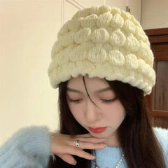 Lizakosht INS Korea Women's Hats Autumn Winter Faux Fur Plush Soft Warm Panama Casual Hats Skull Bomber Knitted Beanie Gorras