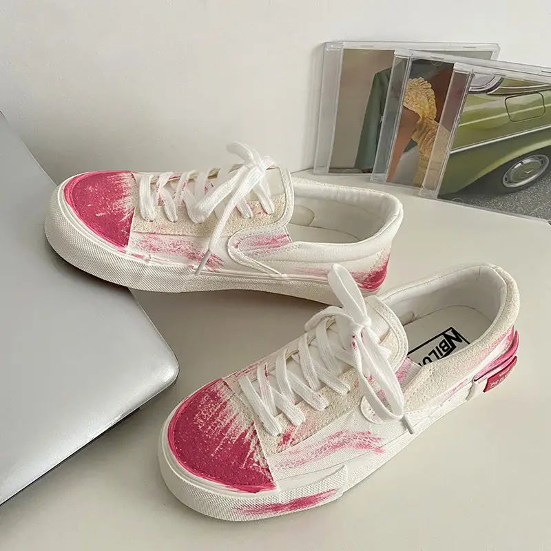 Women's Shoes Low Pink Canvas Rock Female Footwear Korean Daily Routine Cotton Spring Offers Free Shipping Shoe Offer 39 Price A