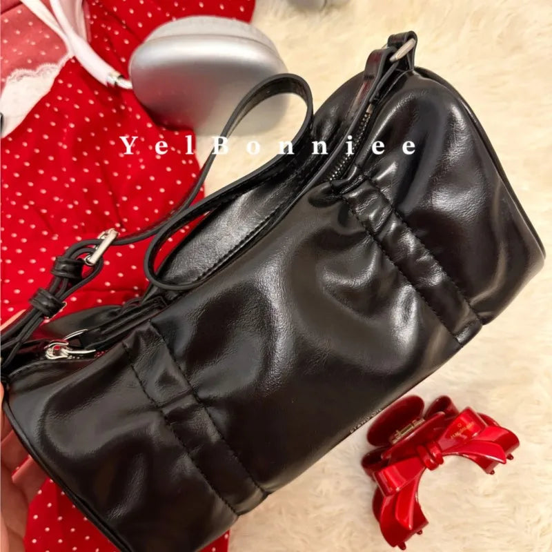 LIZAKOSHT  -  Pink Pillow Y2k Shoulder Bags Lady Fairycore Aesthetic Leather Handbag Purse Ladies Hot Girls Underarm Bag Luxury Women