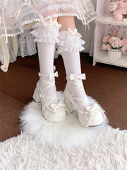 LIZAKOSHT  -  Middle Heel Drooping Ear Rabbit Lolita High Heels Sweet Japanese Round Toe Lolita Shoes Cute Girl Tea Party Single Shoes