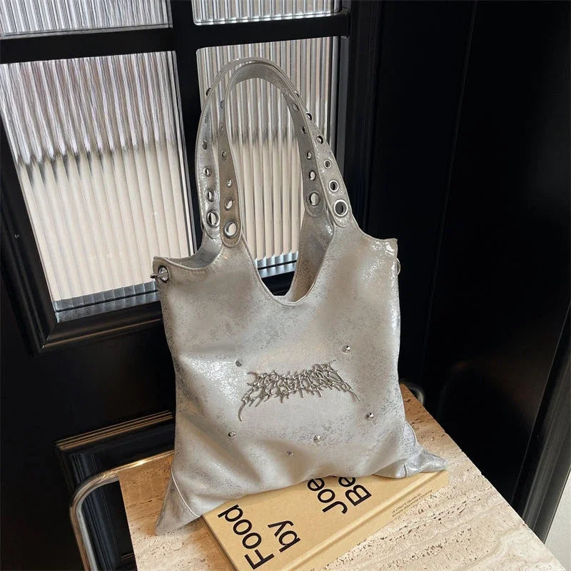 LIZAKOSHT  -  Y2k Aesthetic Punk Gothic Shoulder Underarm Bag Korean Women Fashion Trendy Handbags Streetwear Casual Luxury Design Tote Bags