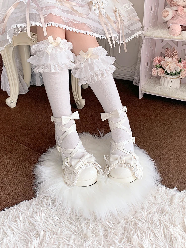 LIZAKOSHT  -  Middle Heel Drooping Ear Rabbit Lolita High Heels Sweet Japanese Round Toe Lolita Shoes Cute Girl Tea Party Single Shoes